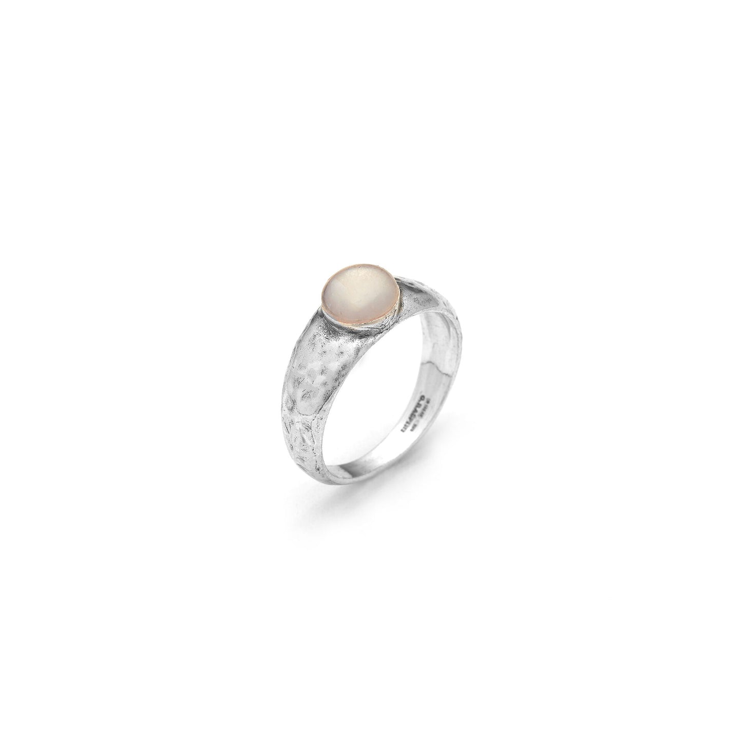Anello Martellato Giada Rosa