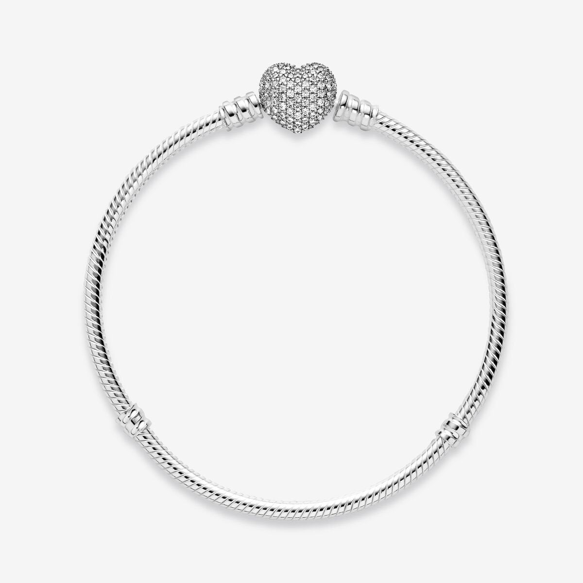 Bracciale con Chiusura a Cuore Pavè