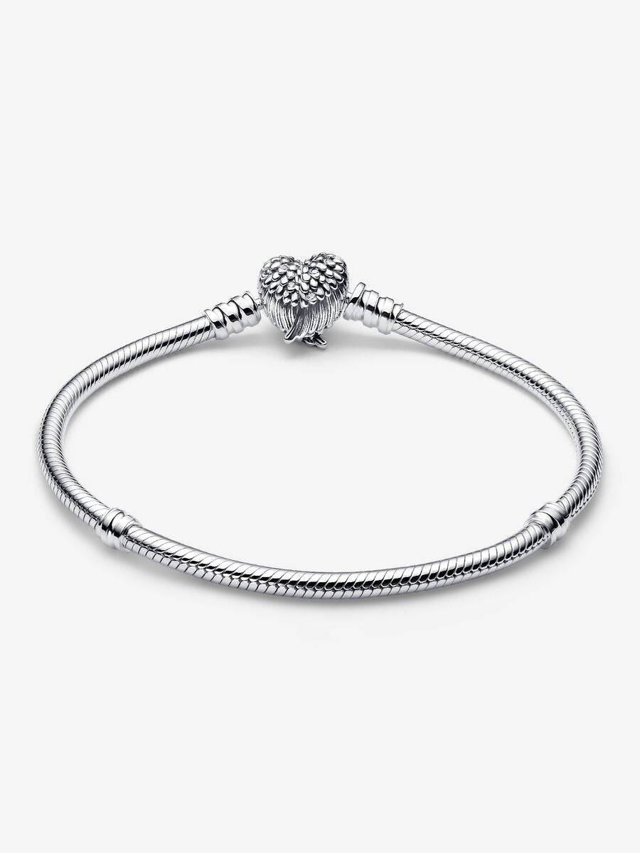 Bracciale con Chiusura a Cuore e Ali d'Angelo