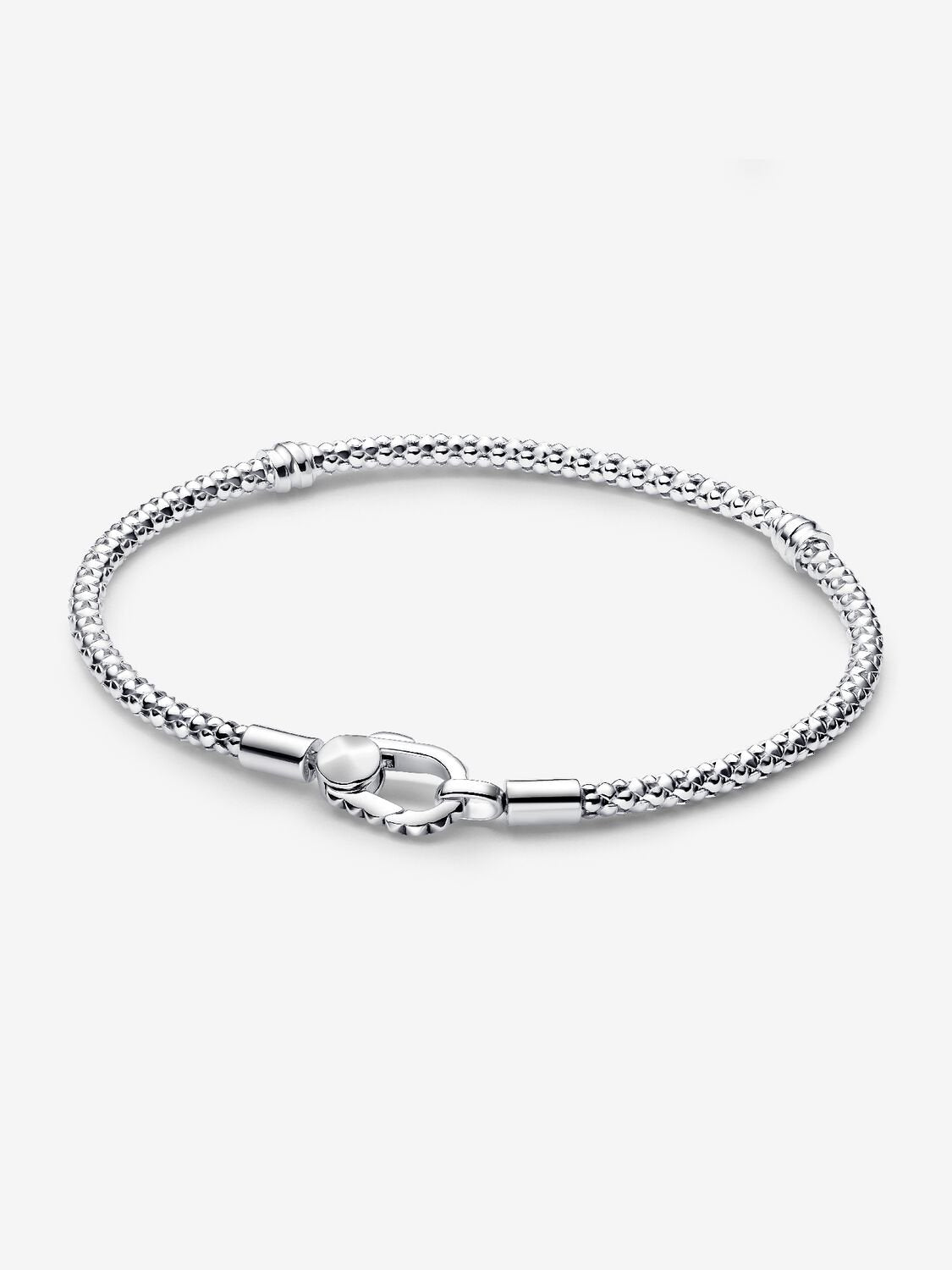 Bracciale Maglia Geometrica con Chiusura a Moschettone
