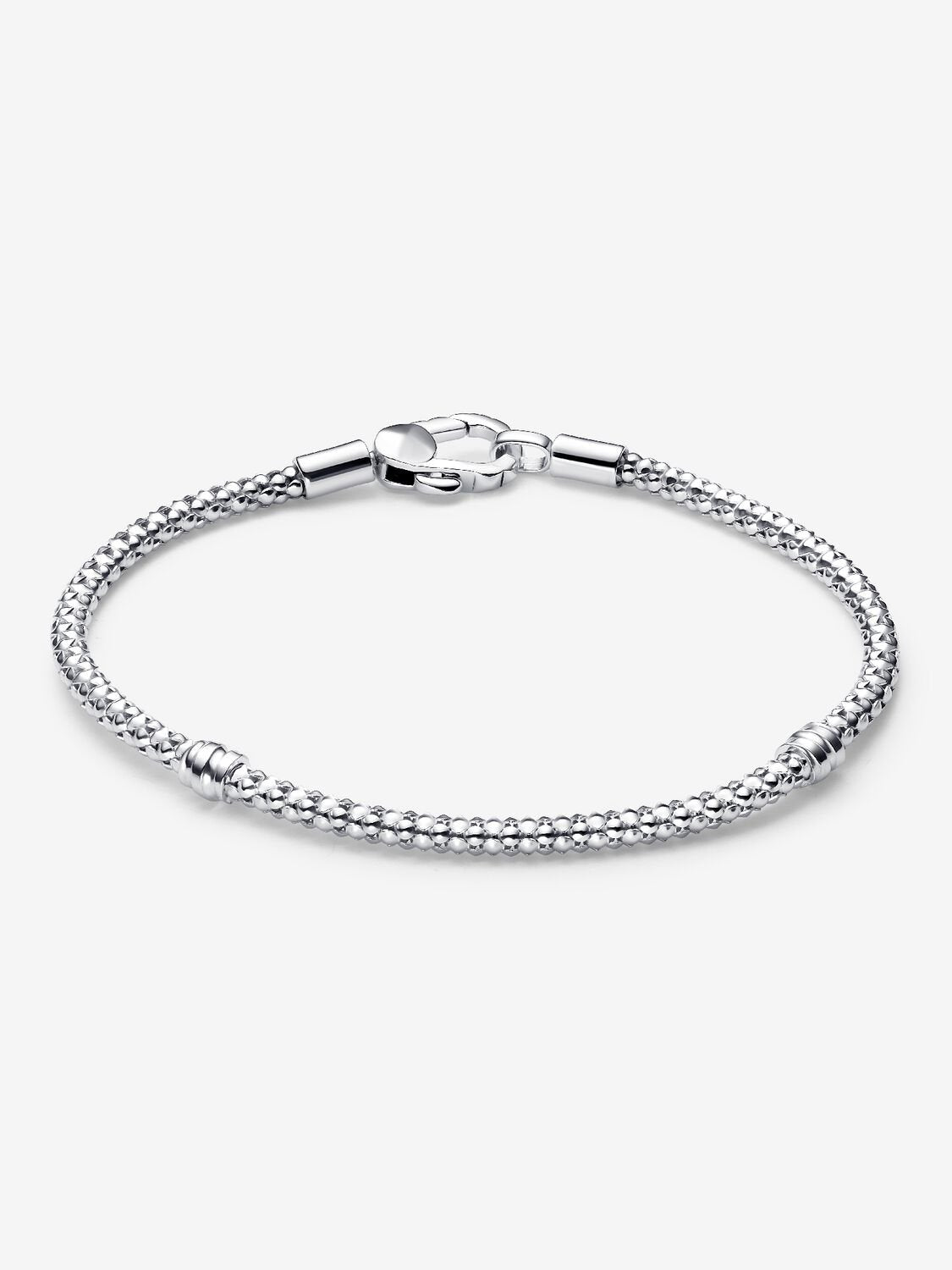 Bracciale Maglia Geometrica con Chiusura a Moschettone