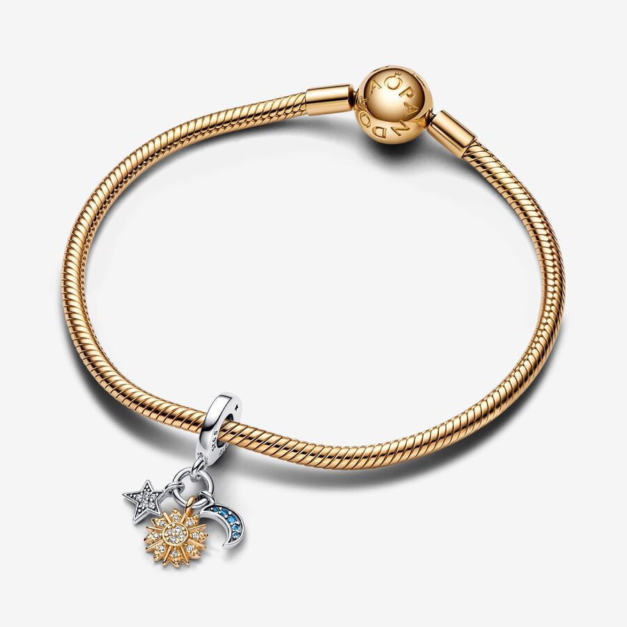 Charm Pendente Stella, Sole e Luna