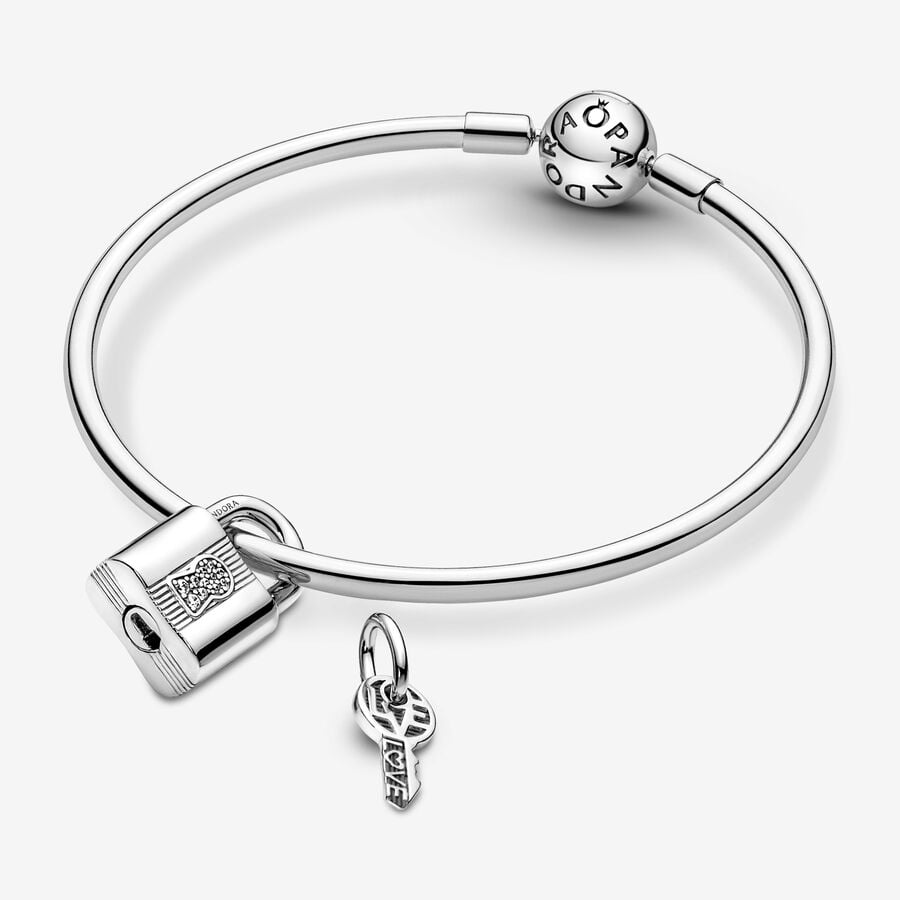 Charm Pendente Lucchetto e Chiave dell'Amore da incidere