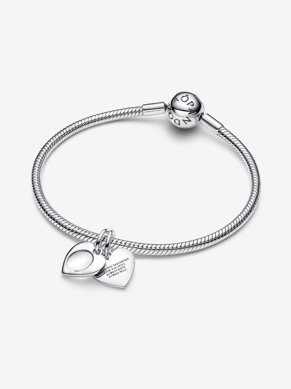 Charm Pendente Cuore con Lente di Ingrandimento