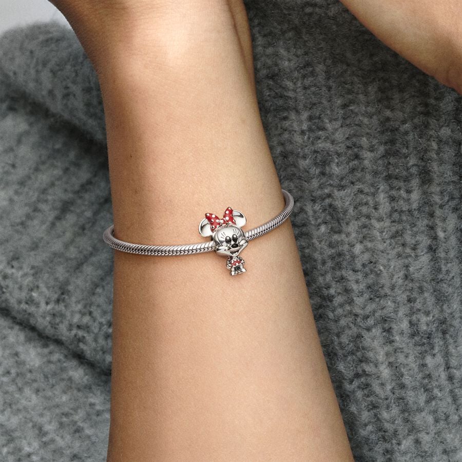 Disney, Charm Minnie con Vestito e Fiocco a pois