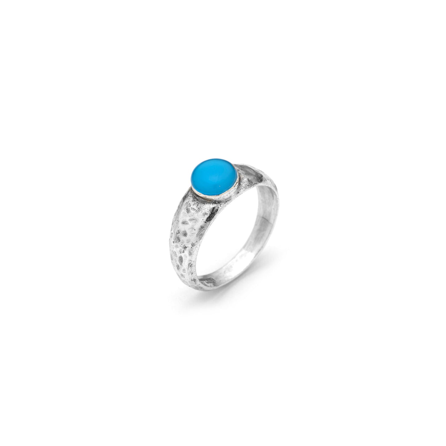 Anello Martellato Agata Azzurra
