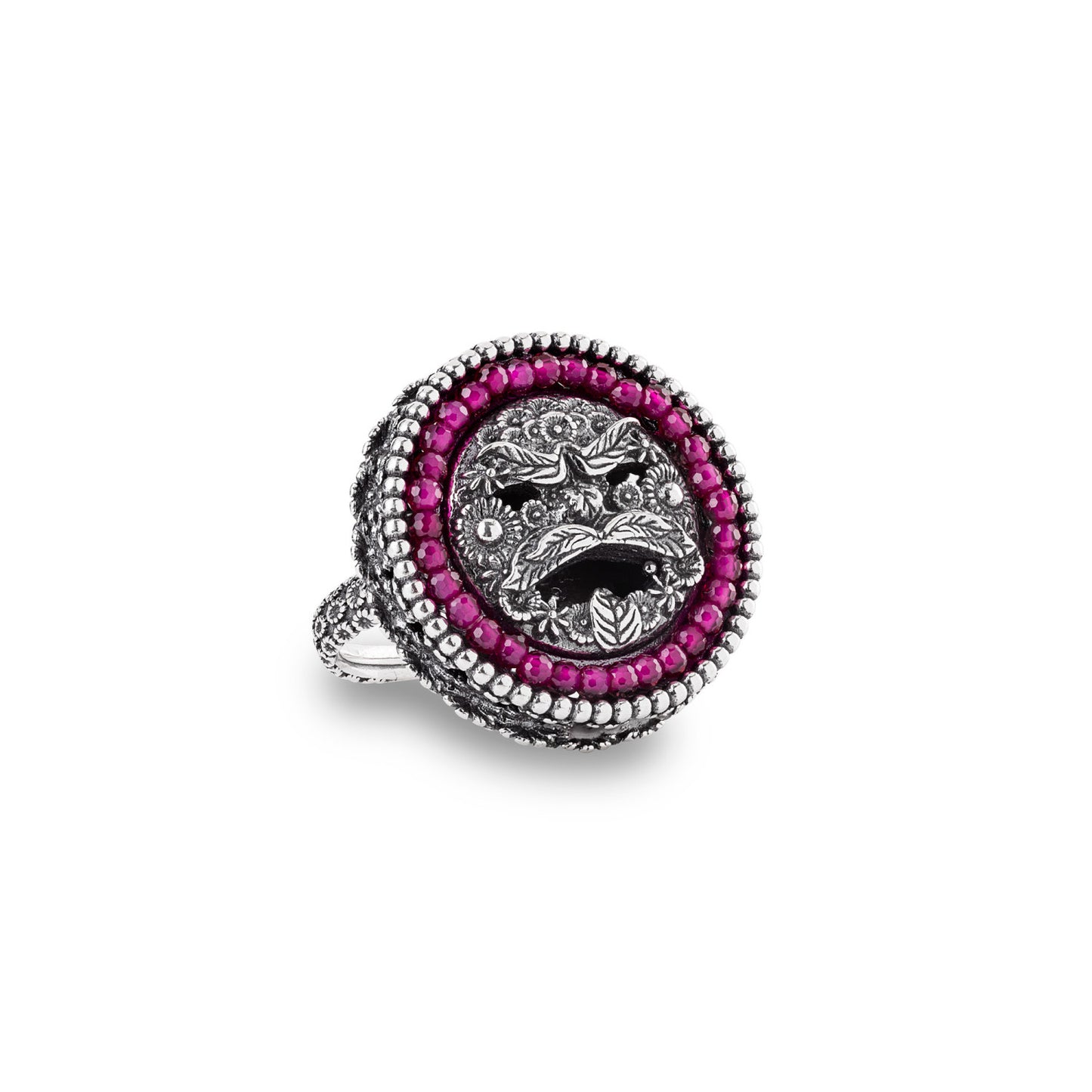 Anello con Maschera dell'Arcimboldo e Cubic Zirconia