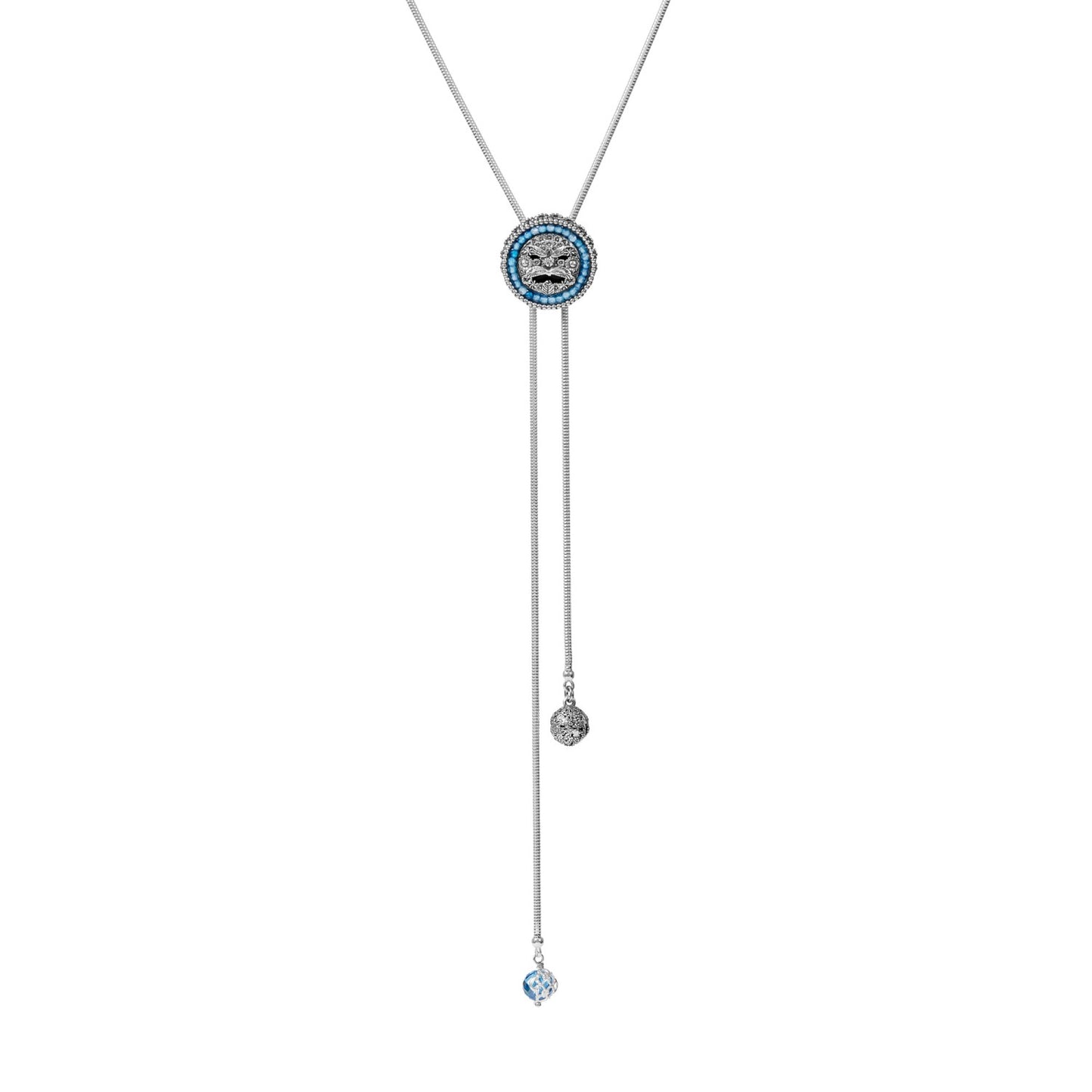 Collana Saliscendi con maschera dell'Arcimboldo e Cubic Zirconia