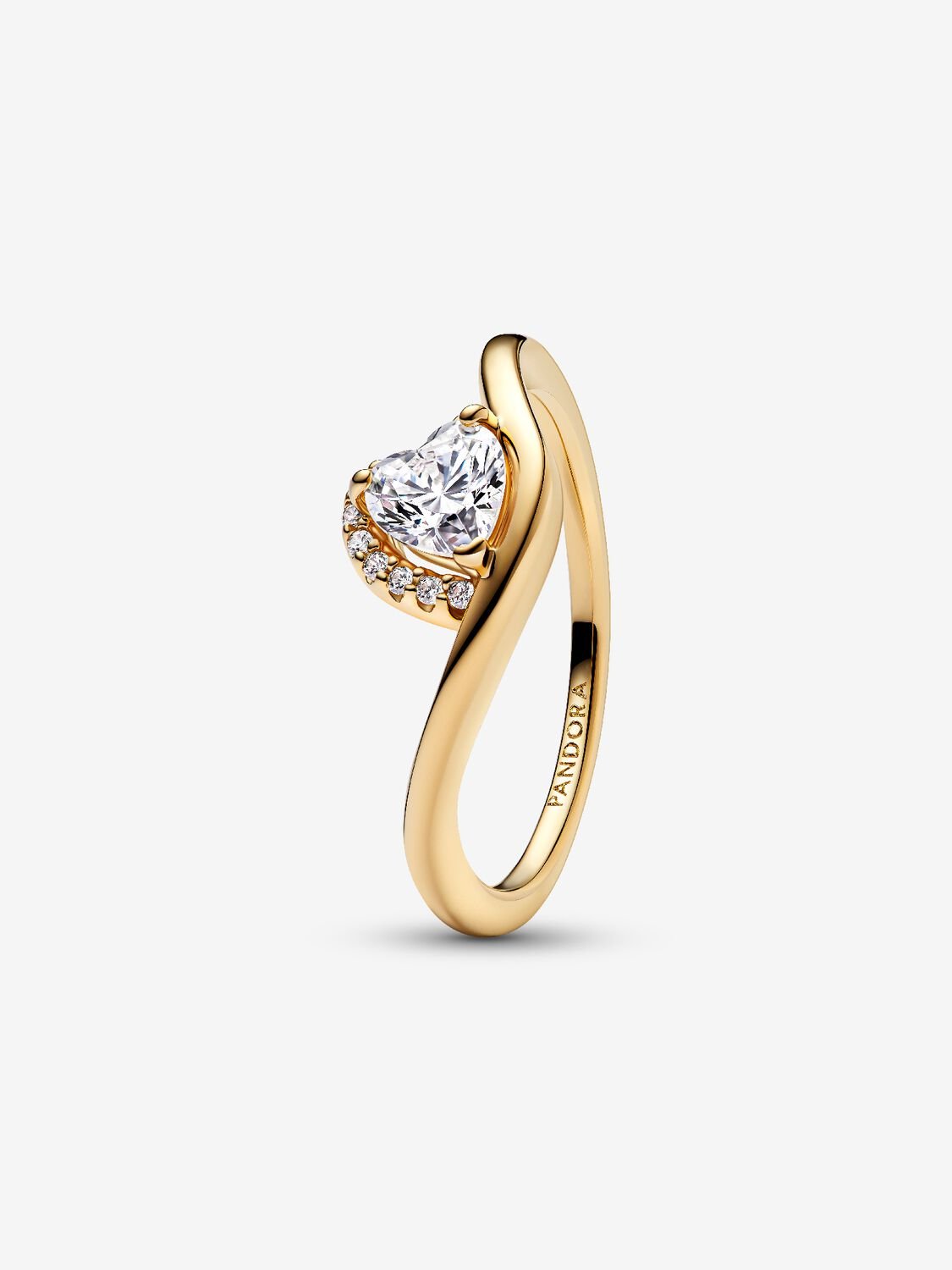 Anello Onda con Cuore Luminoso