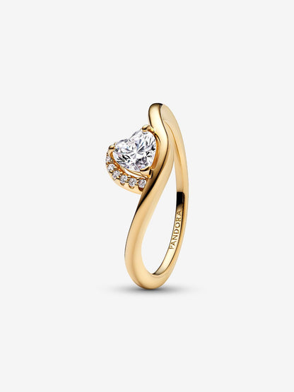 Anello Onda con Cuore Luminoso
