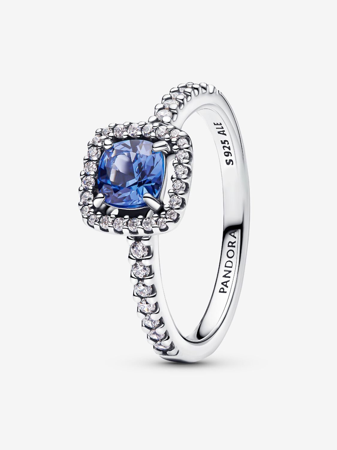 Anello Punto Luce Quadrato Blu