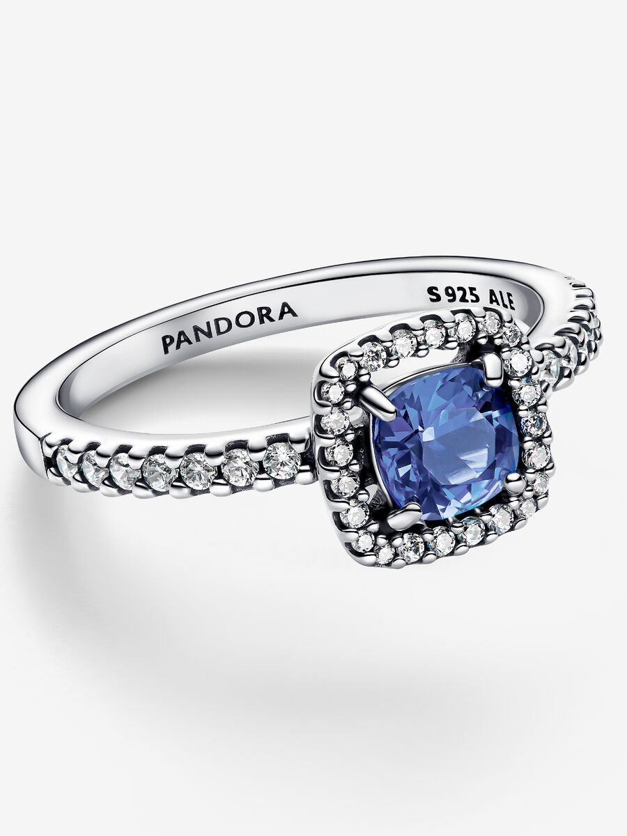 Anello Punto Luce Quadrato Blu