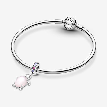 Charm Pendente Tartaruga Marina Rosa Vetro di Murano